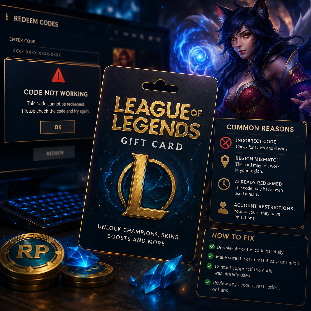 League of Legends Gift Card Code Not Working? Common Reasons and Fixes