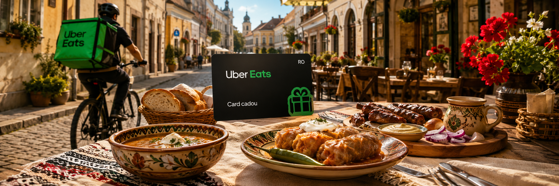 Uber Gift Card Romania rides and eats banner